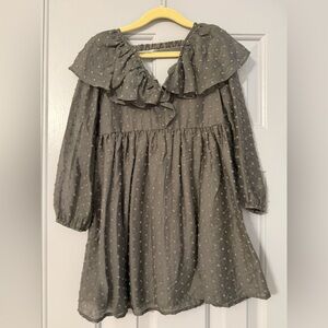 Noralee Swiss Dot Gray/blue Kids Dress